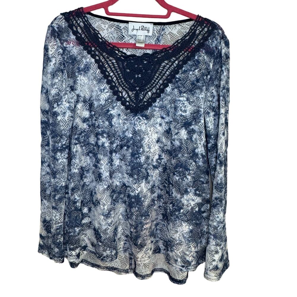 Joseph Ribkoff Blue and White Knit Top Size 4
